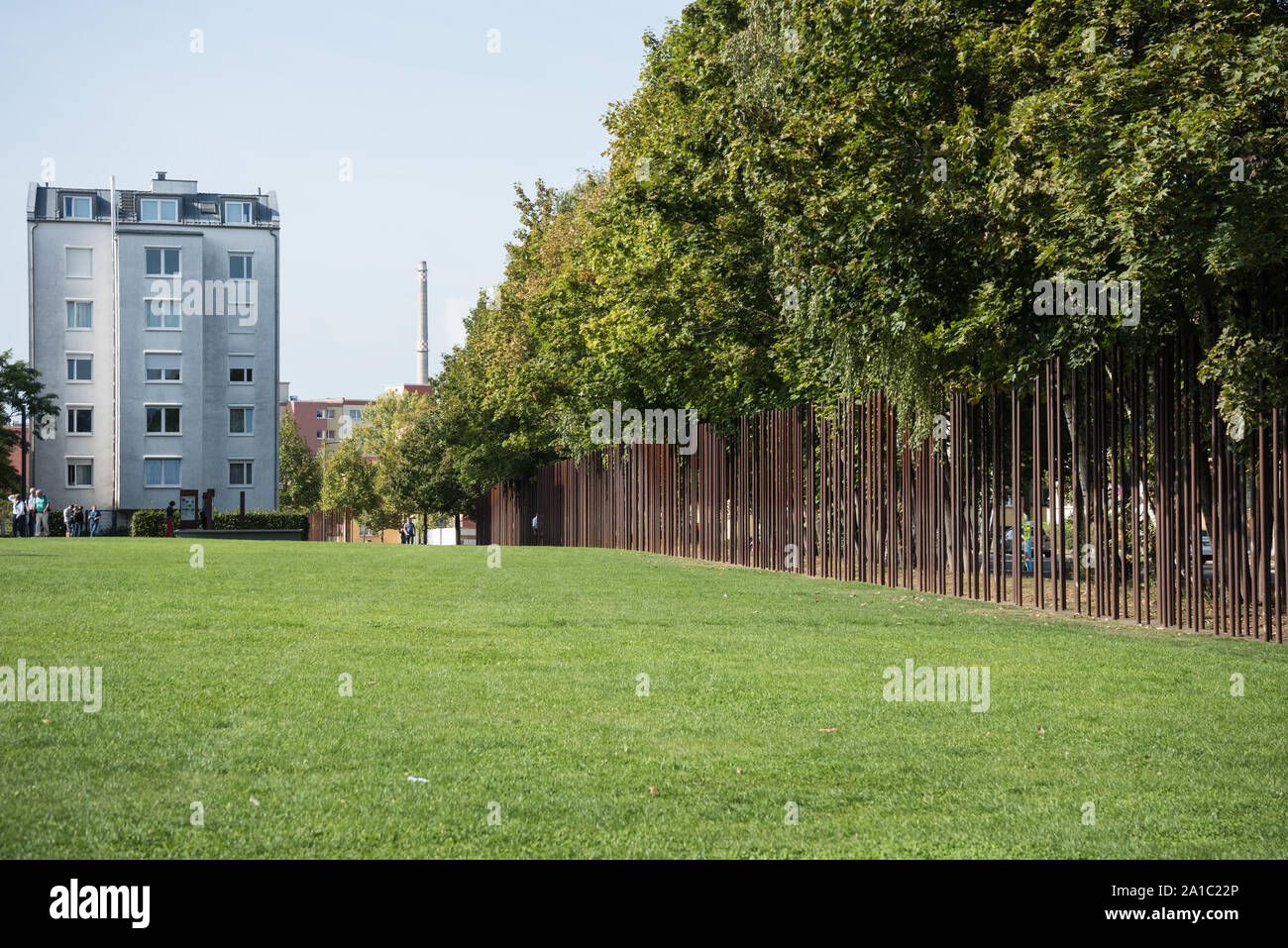 Berlin, Bernauer Straße, die Gedenkstätte Berliner Mauer - Berlin, Bernauer Straße, die ehemalige Berliner Mauer Stockfoto