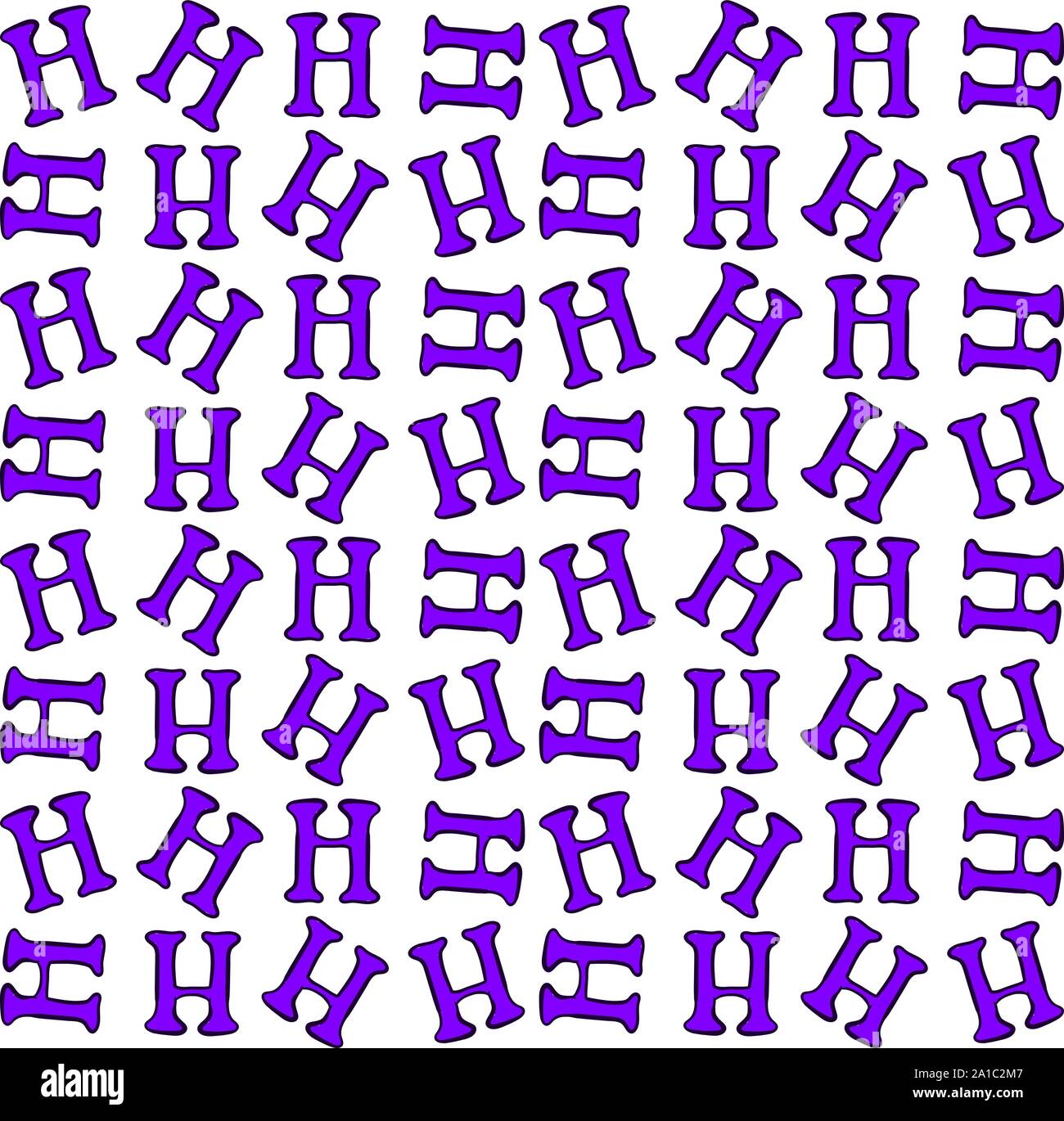 Buchstabe H Tapeten, Illustration, Vektor auf weißem Hintergrund. Stock Vektor