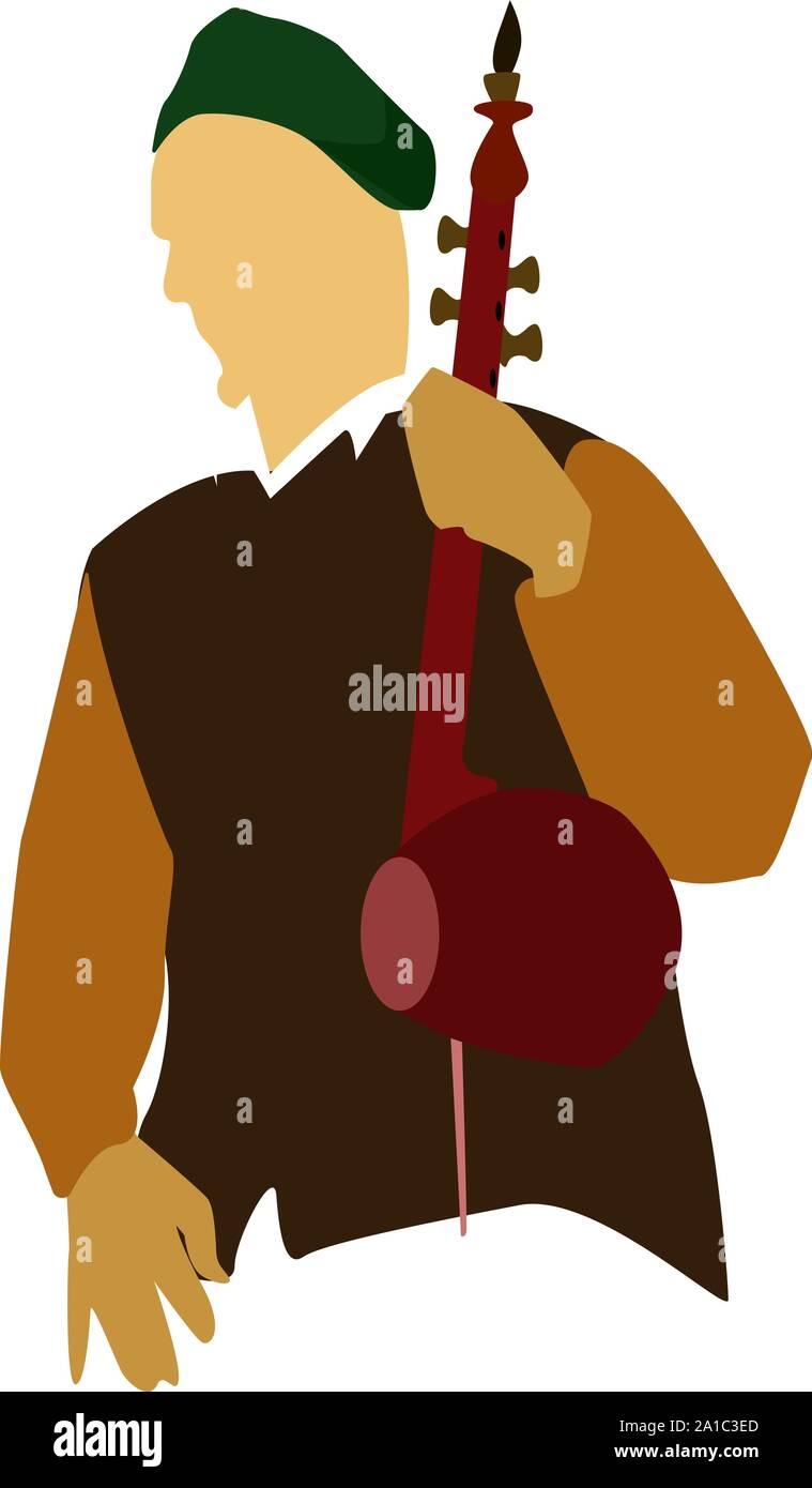 Alte Musiker, Illustration, Vektor auf weißem Hintergrund. Stock Vektor
