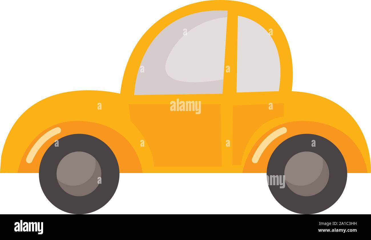 Gelbes Auto, Illustration, Vektor auf weißem Hintergrund. Stock Vektor