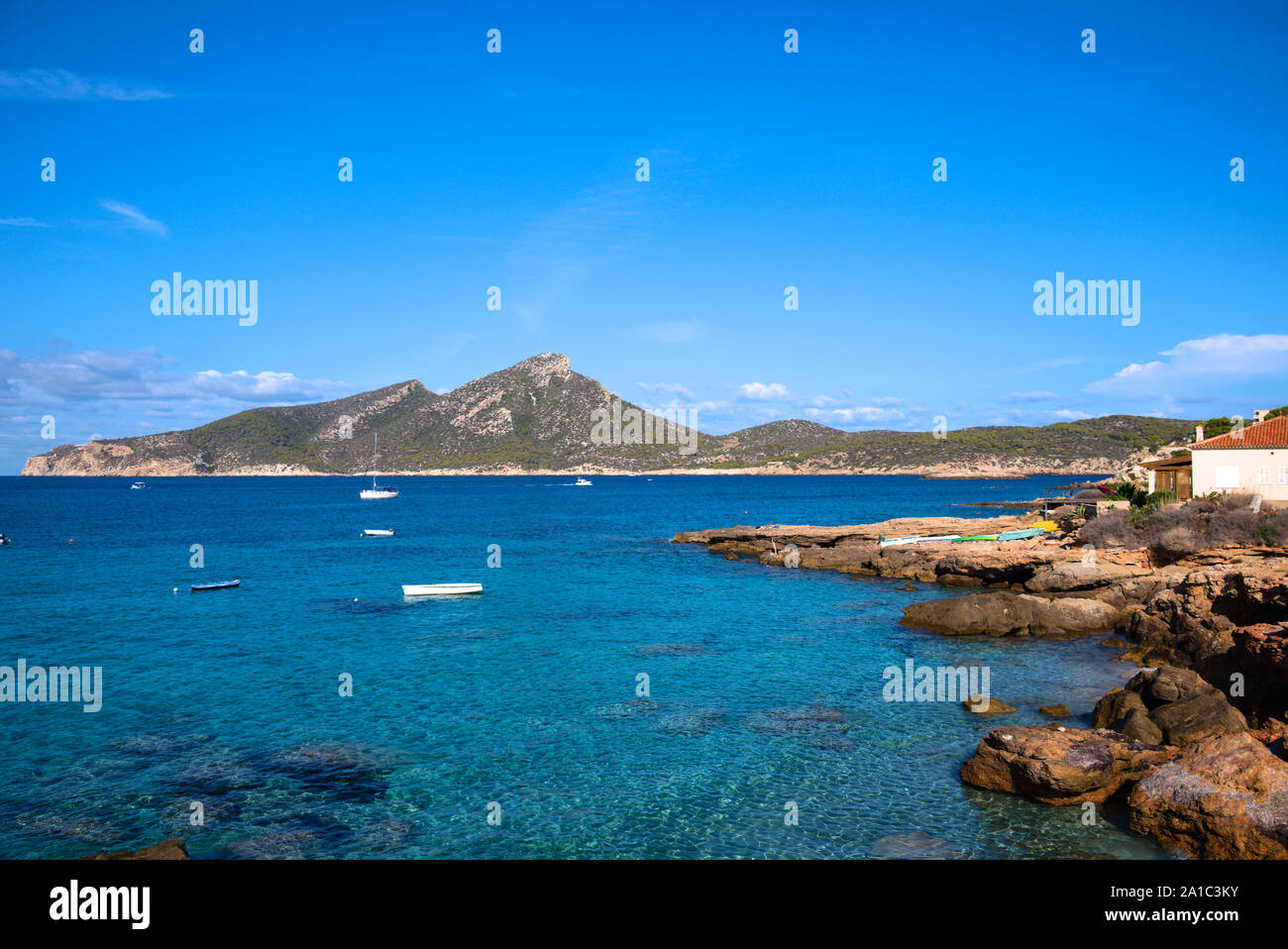 Sa Dragonera von Sant Elm Stockfoto