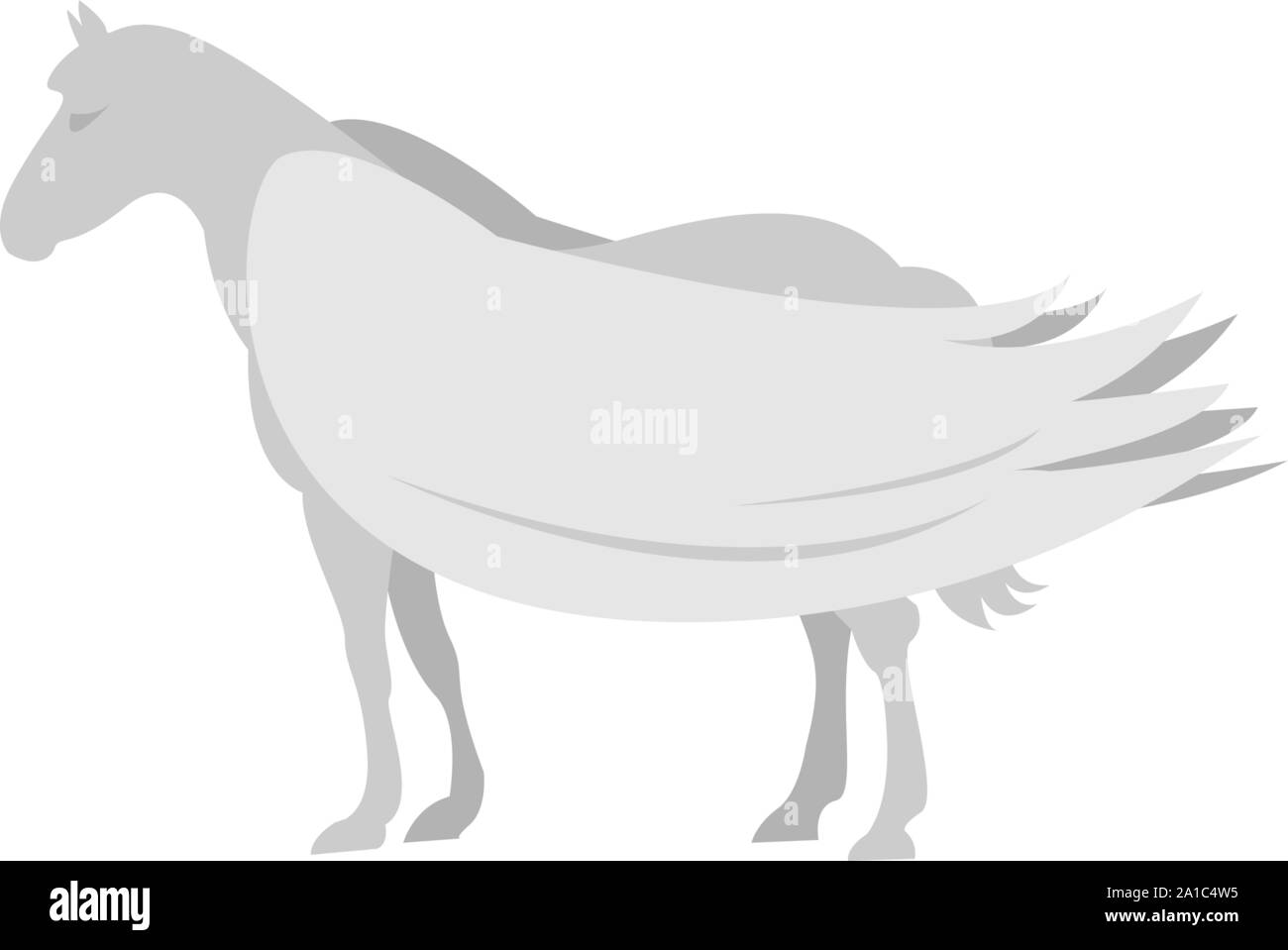 Pegasus, Illustration, Vektor auf weißem Hintergrund. Stock Vektor