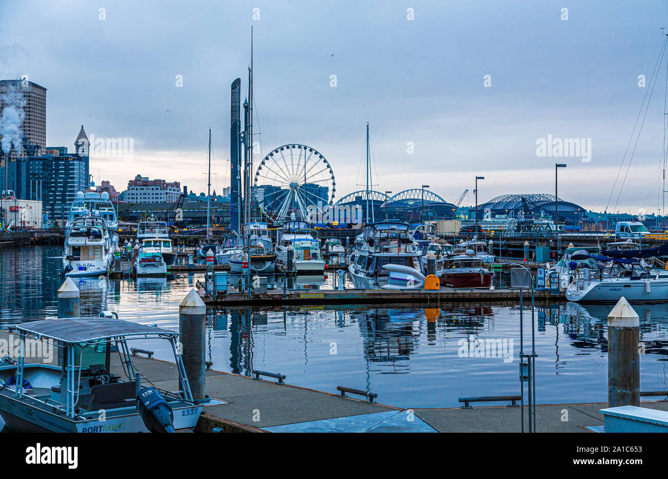 Das große Rad an der Küste von Seattle, Washington Stockfoto