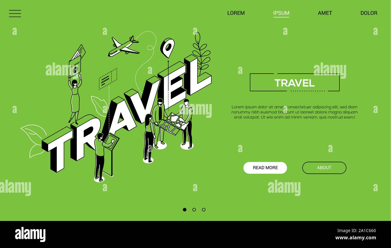 Reisezeit bunte Vektor landing page Template Stock Vektor