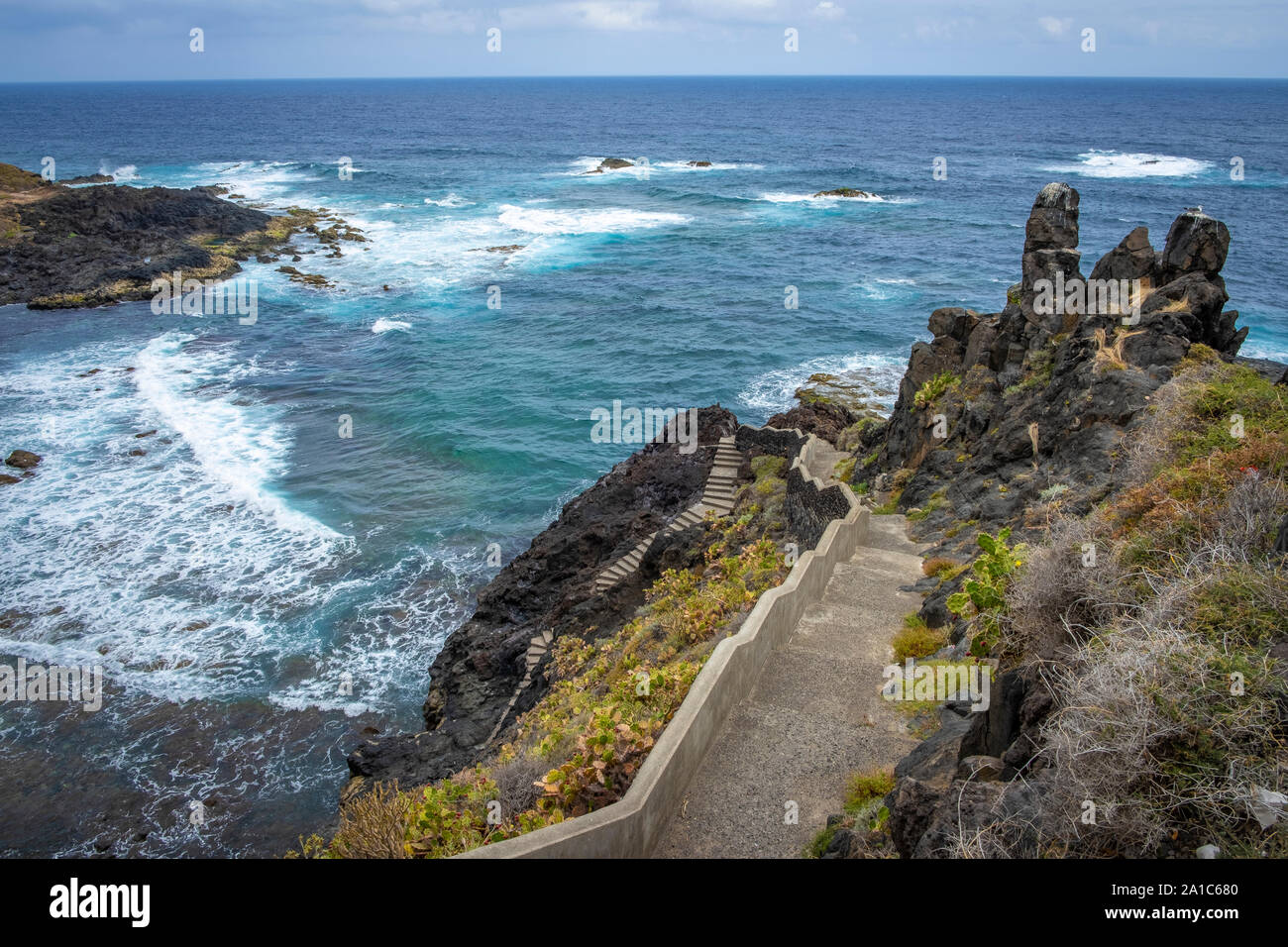 Naturlandschaften in Garachico, Kanarische Inseln, Teneriffa, Spanien Stockfoto
