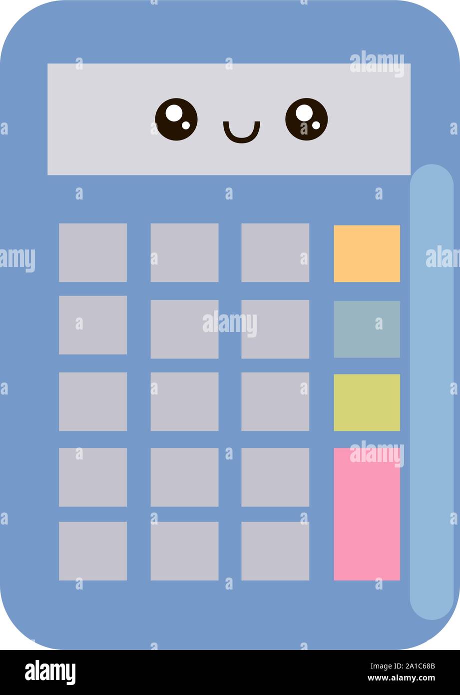 Cute Taschenrechner, Illustration, Vektor auf weißem Hintergrund. Stock Vektor