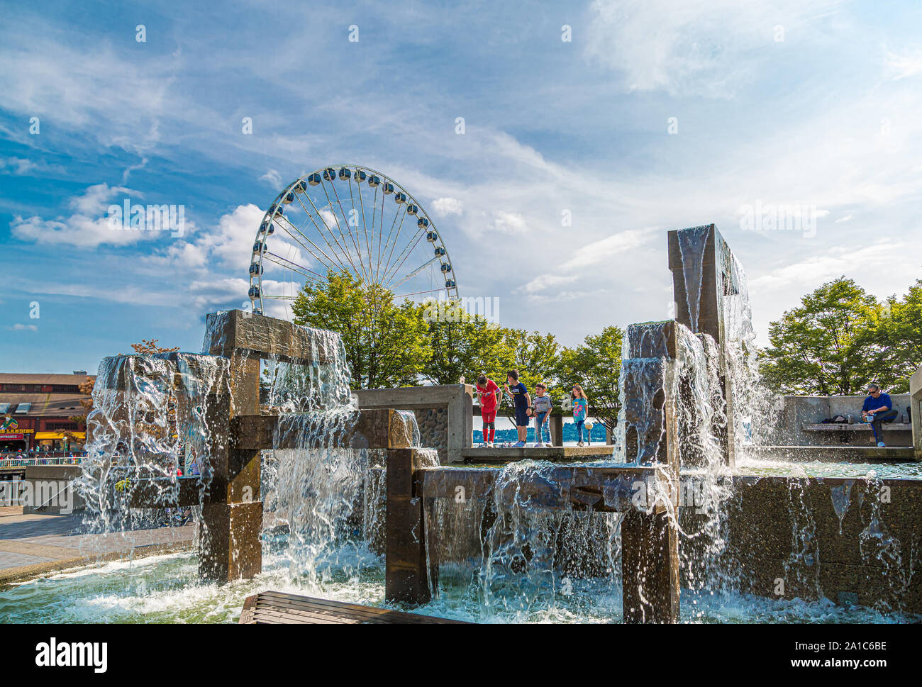Das große Rad an der Küste von Seattle, Washington Stockfoto