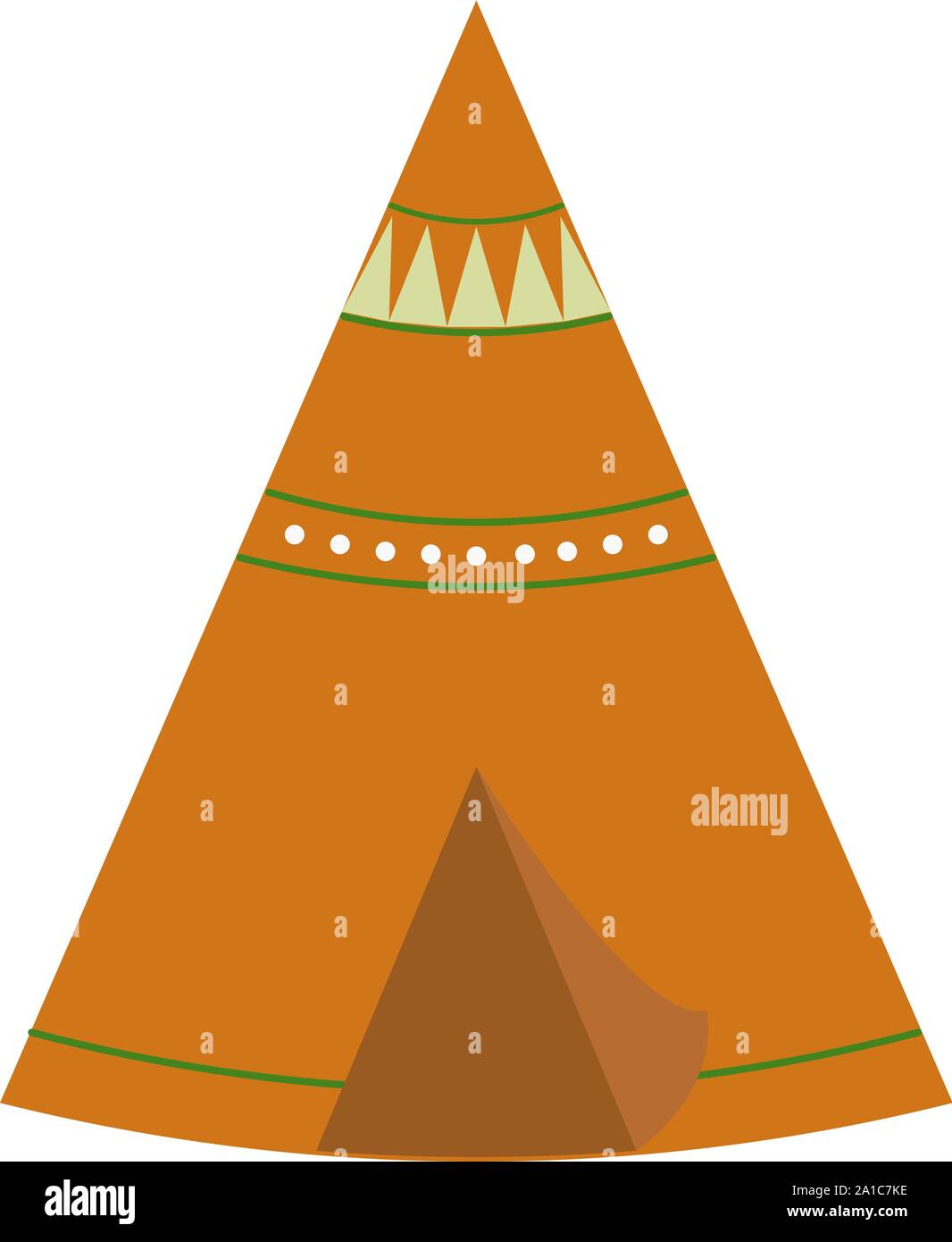 Vigvam, Illustration, Vektor auf weißem Hintergrund. Stock Vektor