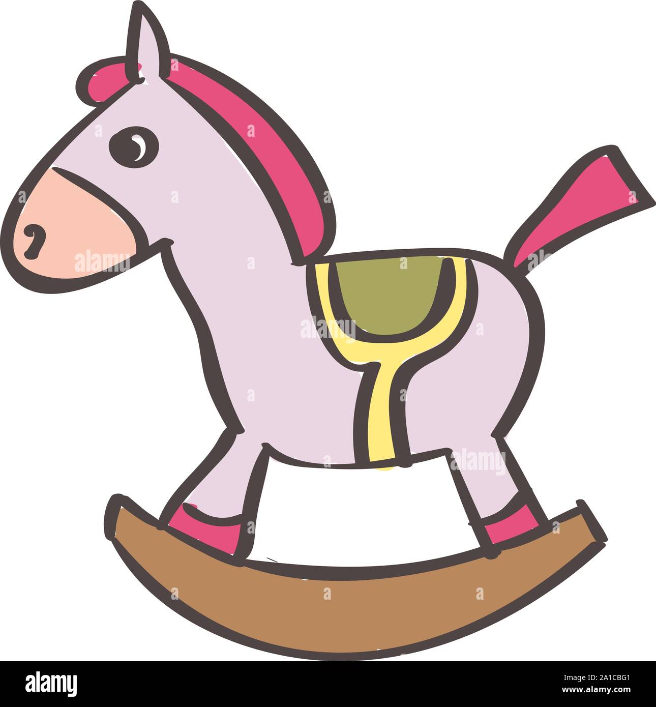 Pferd Spielzeug, Illustration, Vektor auf weißem Hintergrund. Stock Vektor