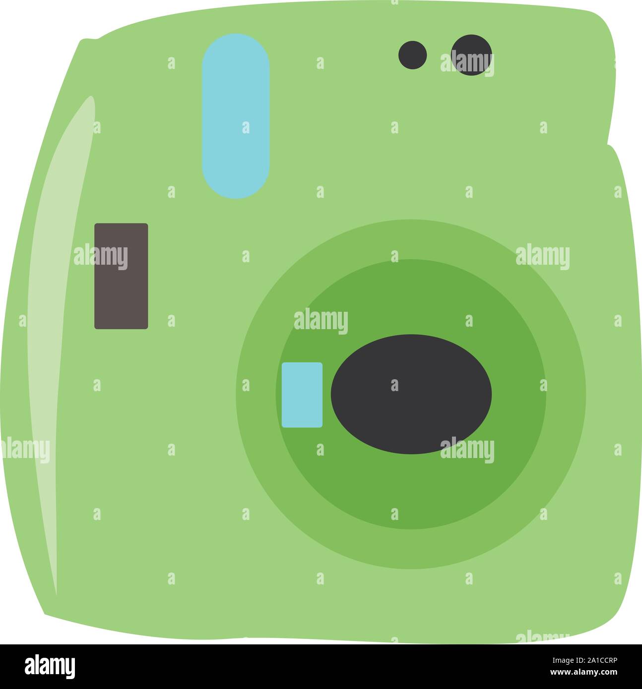 Green Kamera, Illustration, Vektor auf weißem Hintergrund. Stock Vektor