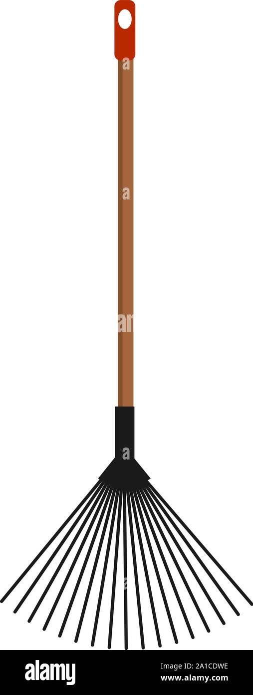 Garten Besen, Illustration, Vektor auf weißem Hintergrund. Stock Vektor