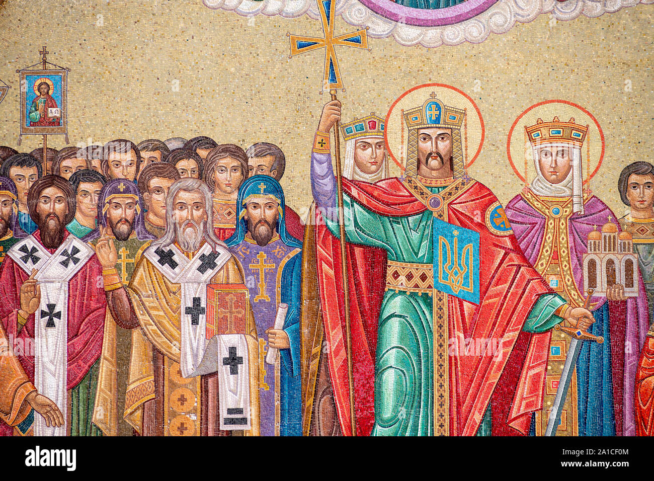 Mosaik an Heiligen Wladimir & Olha Ukrainische Katholische Kirche Stockfoto