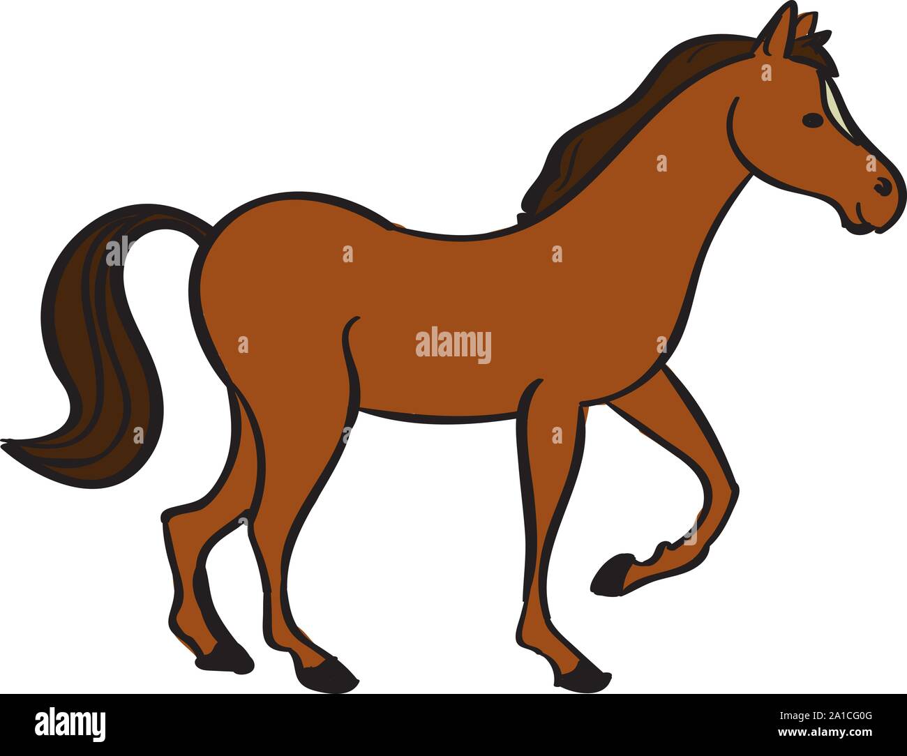 Großes Pferd, Illustration, Vektor auf weißem Hintergrund. Stock Vektor