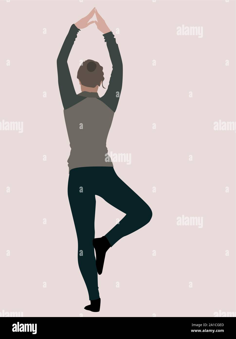Yoga, Illustration, Vektor auf weißem Hintergrund. Stock Vektor