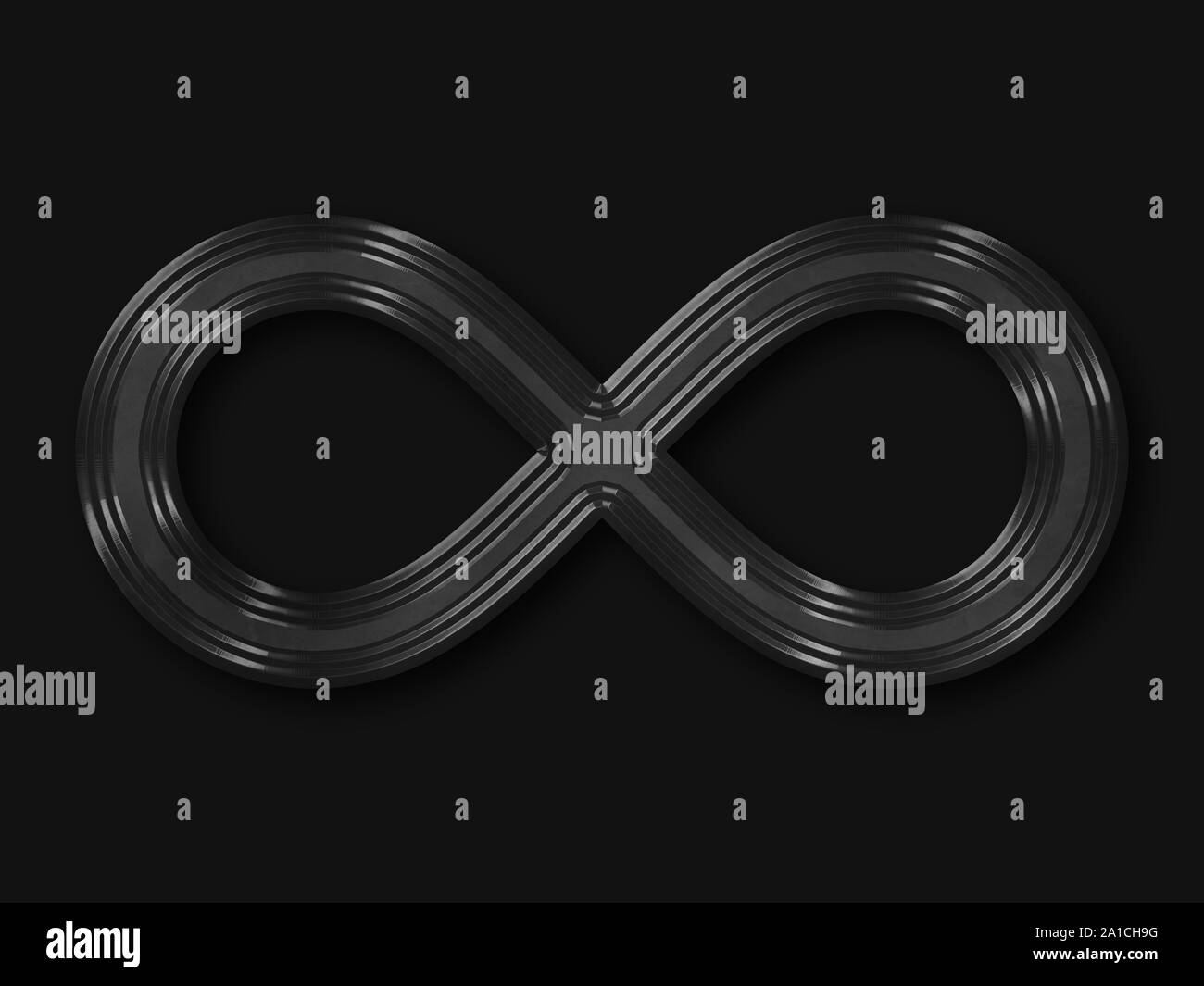 Infinity Symbol (glänzend Dunkelgrau) Stockfoto