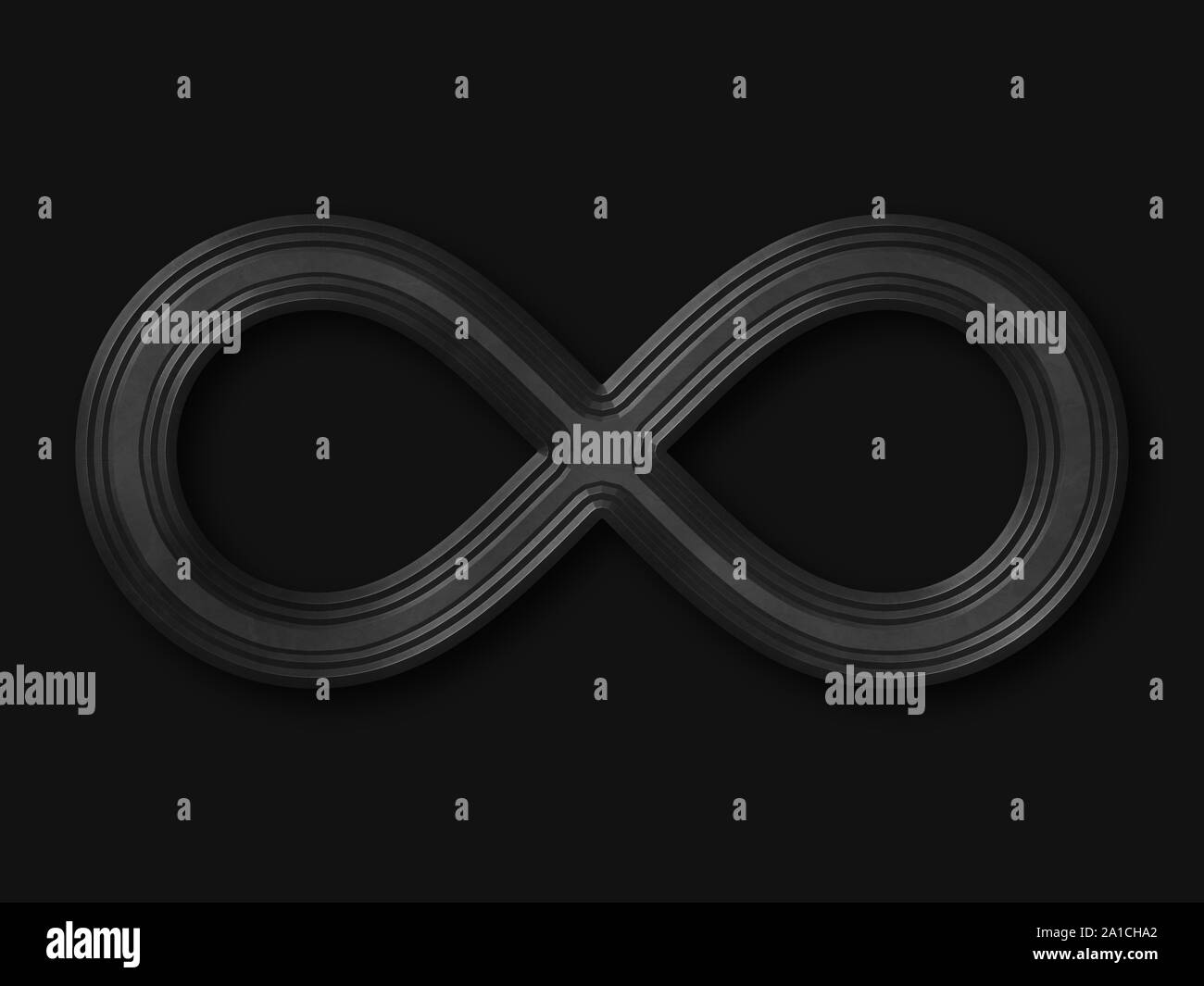 Infinity Symbol (matt Dunkelgrau) Stockfoto
