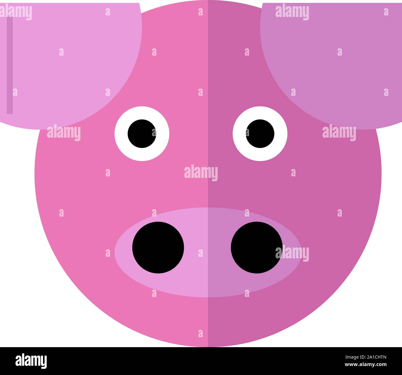 Pink Pig, Illustration, Vektor auf weißem Hintergrund. Stock Vektor
