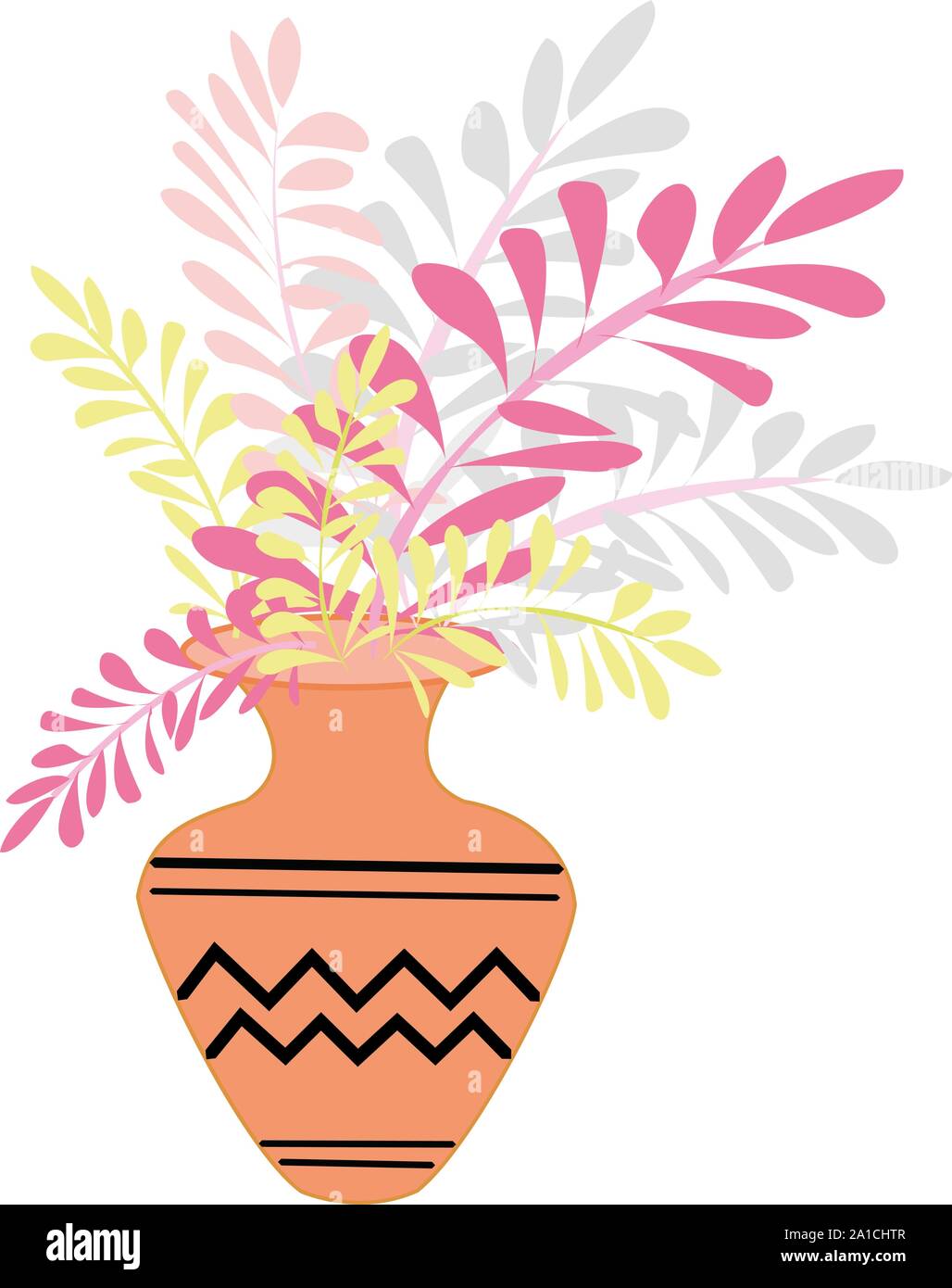 Vase mit Blumen, Illustration, Vektor auf weißem Hintergrund. Stock Vektor