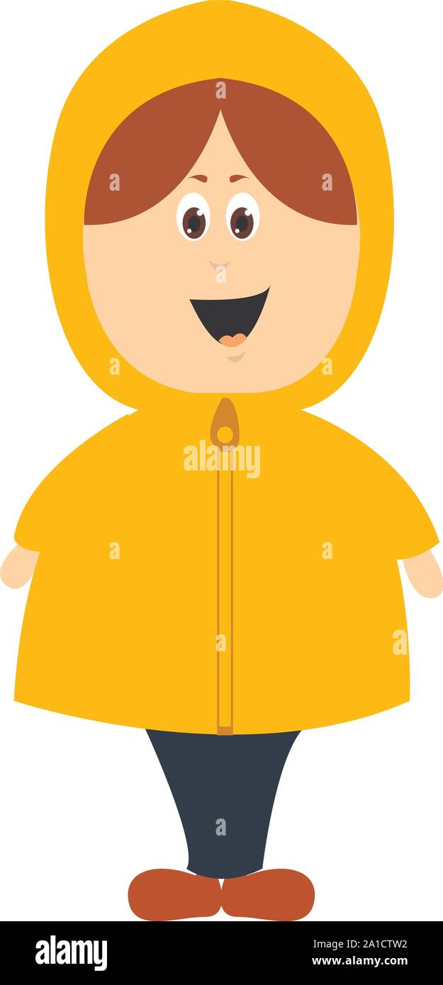 Gelbe Jacke, Illustration, Vektor auf weißem Hintergrund. Stock Vektor