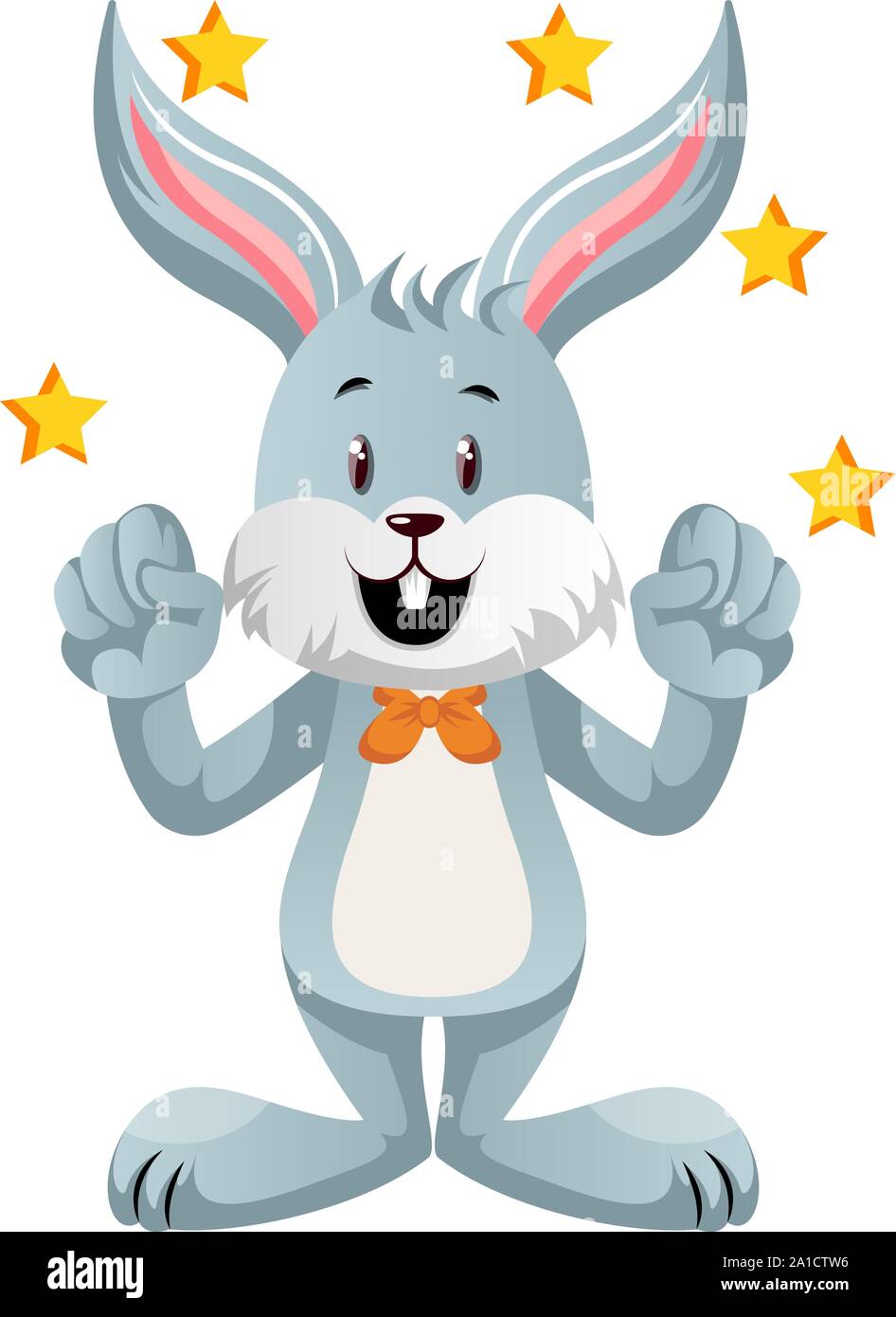 Osterhase mit Stars, Illustration, Vektor auf weißem Hintergrund. Stock Vektor