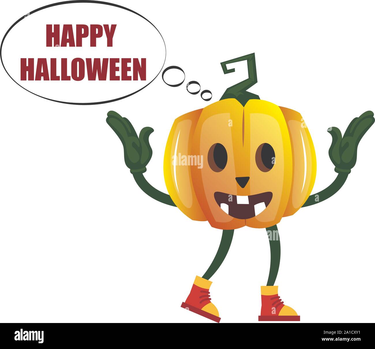 Glückliche Kürbis, Illustration, Vektor auf weißem Hintergrund. Stock Vektor