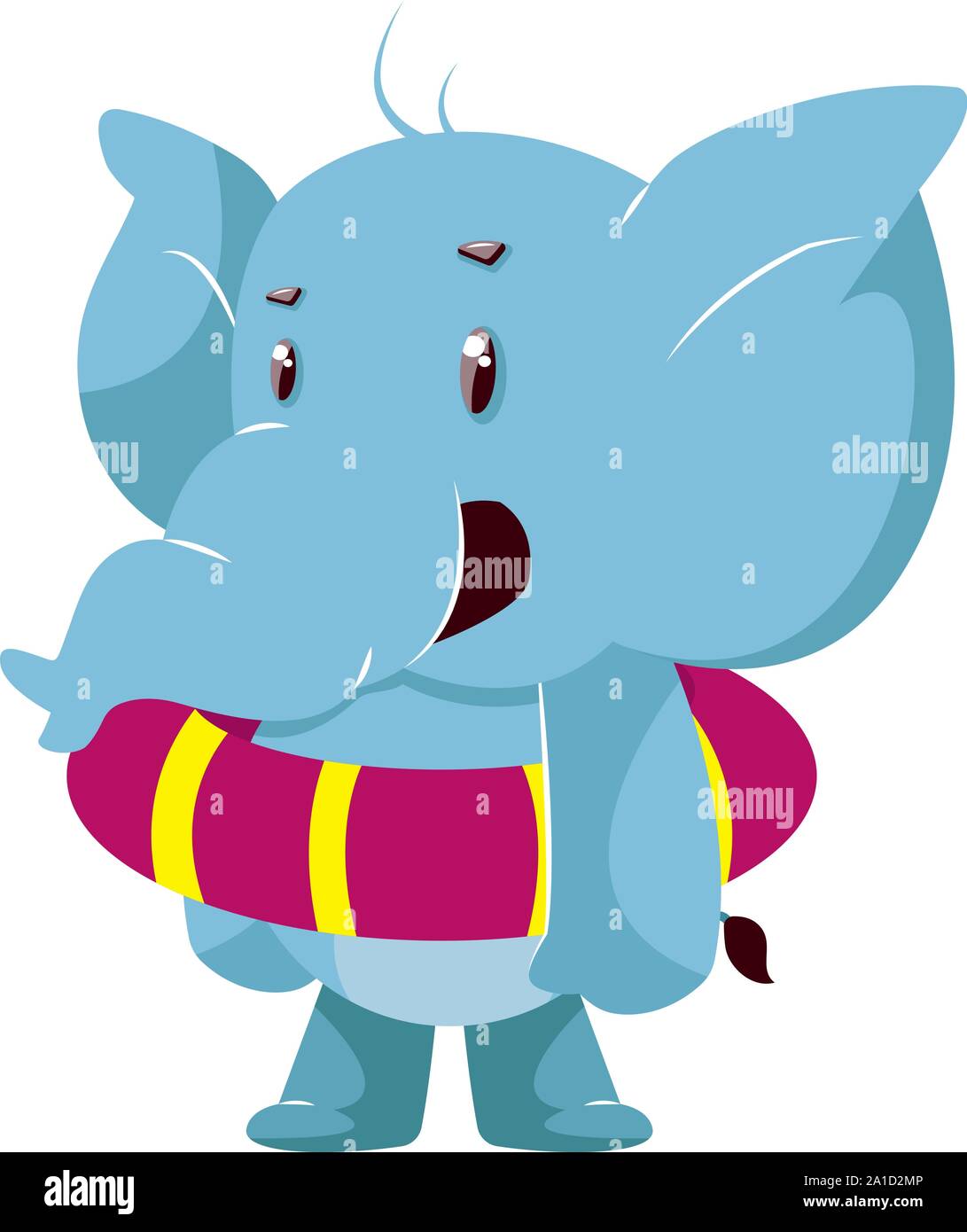 Mit Gummi, Illustration, Vektor auf weißem Hintergrund Elefant. Stock Vektor