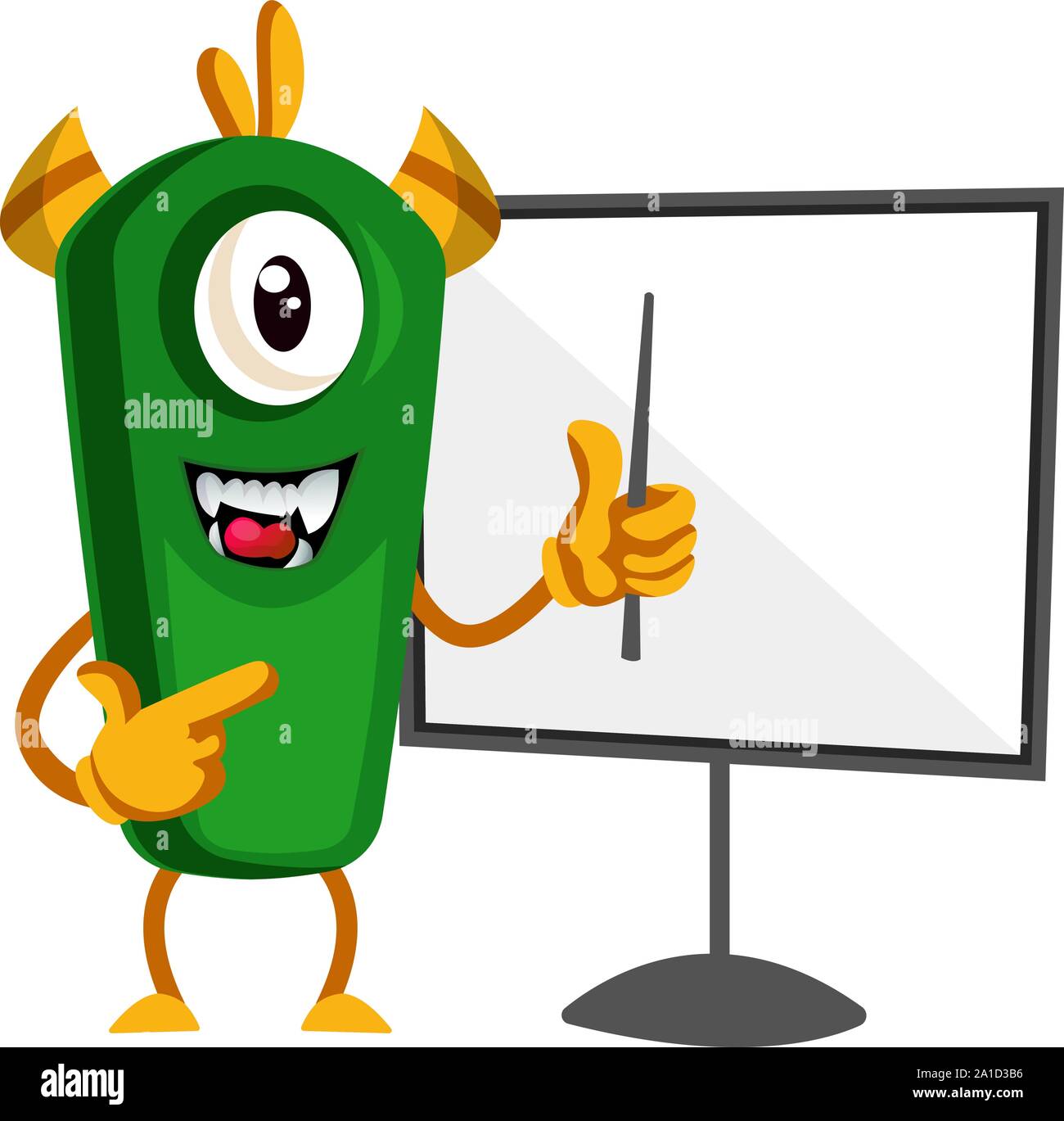 Monster Lehre, Illustration, Vektor auf weißem Hintergrund. Stock Vektor