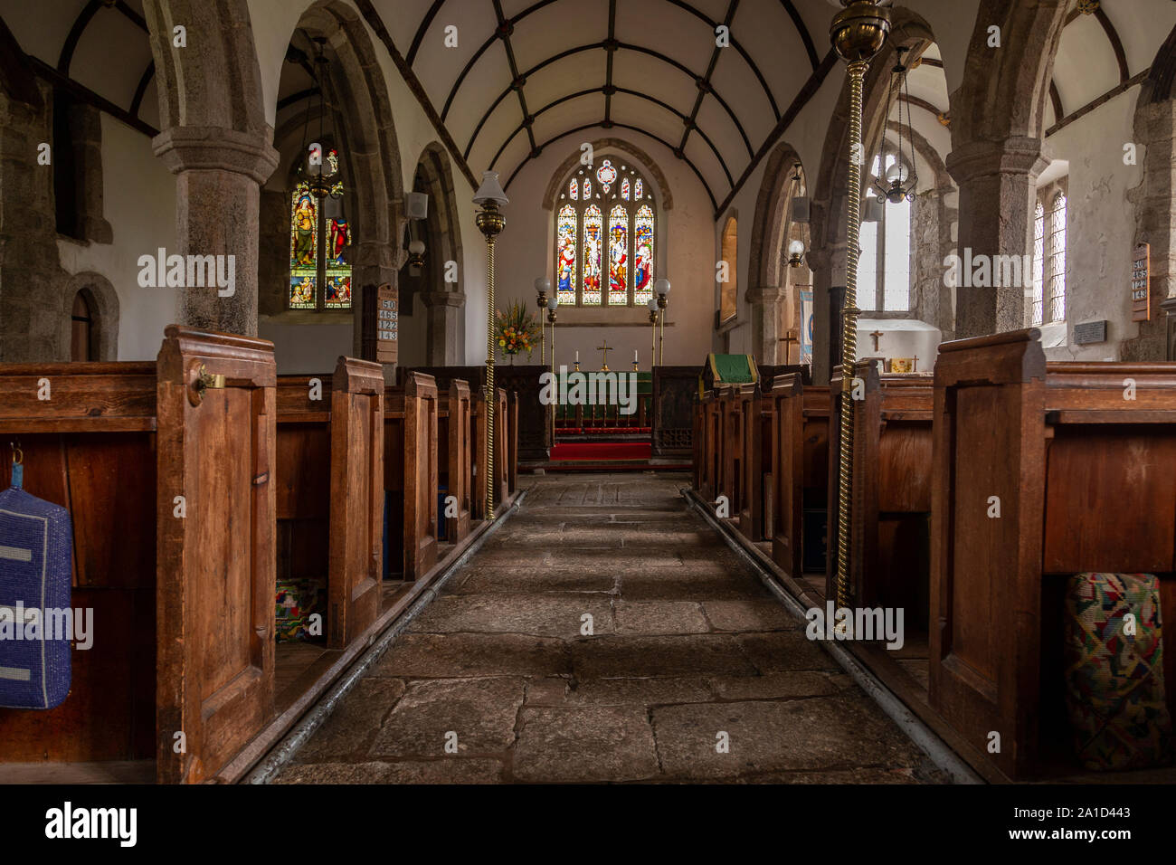 Pfarrkirche in Widecombe im Moor, Dartmoor, Devon Stockfoto