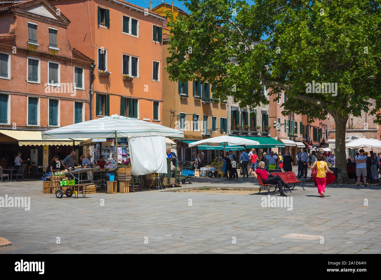 Venedig, Campo Santa Margherita - Venedig, Campo Santa Margherita Stockfoto