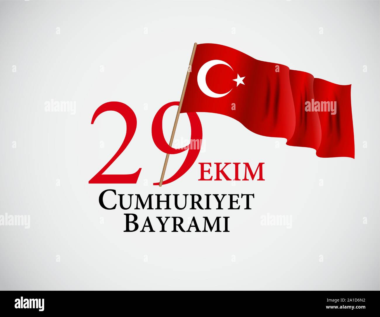 29 Das Ekim Cumhuriyet Bayraminiz. Übersetzung 29. Oktober Tag der Republik Türkei. Vector Illustration Stock Vektor