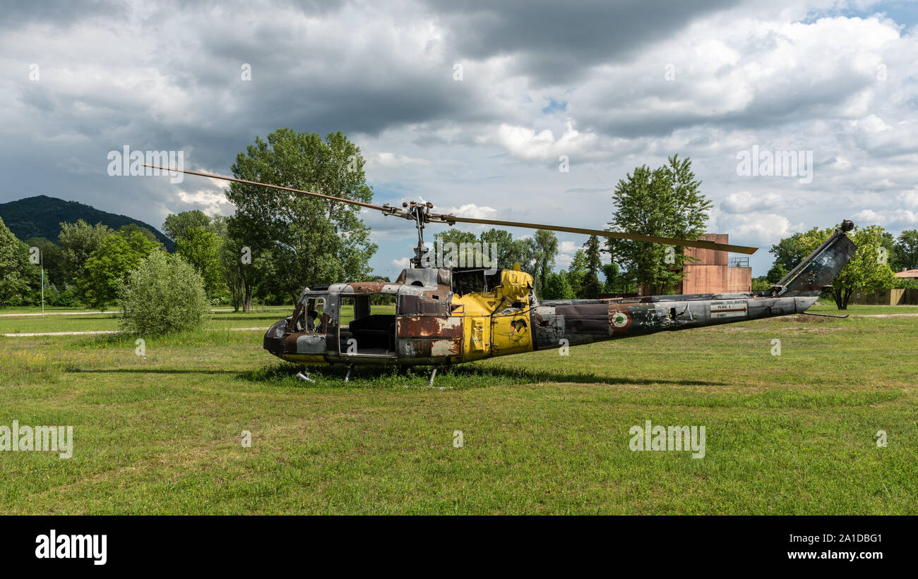 Hubschrauber aufgegeben. Überreste des kalten Krieges Stockfoto