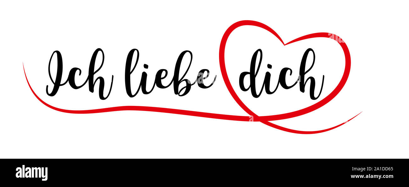 Handschriftliche "ich liebe Dich" Meldung mit roten Herzen Stockfoto