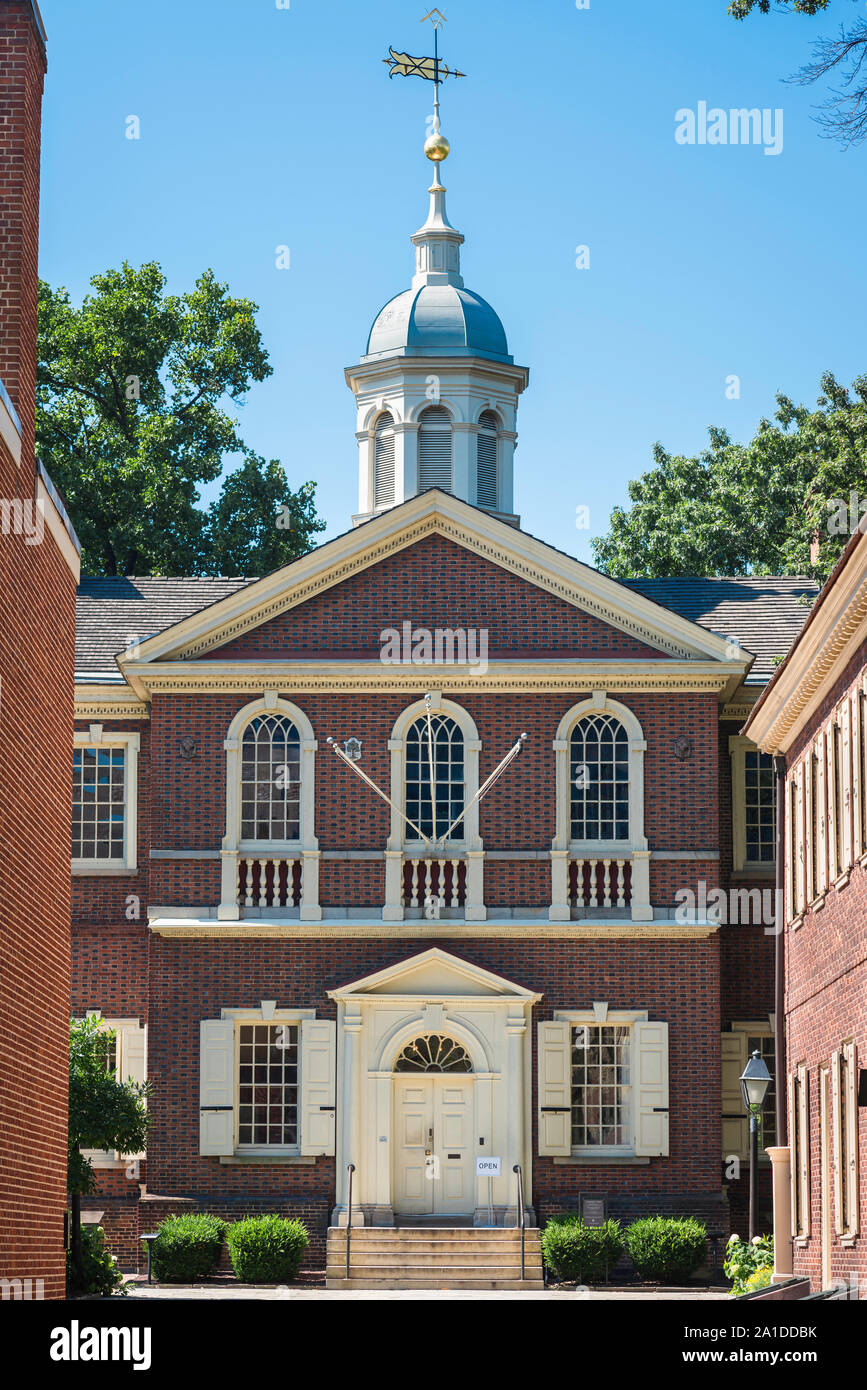 Philadelphia Carpenter's Hall, Ansicht der Carpenters' Hall (1774) das Gebäude, in dem der