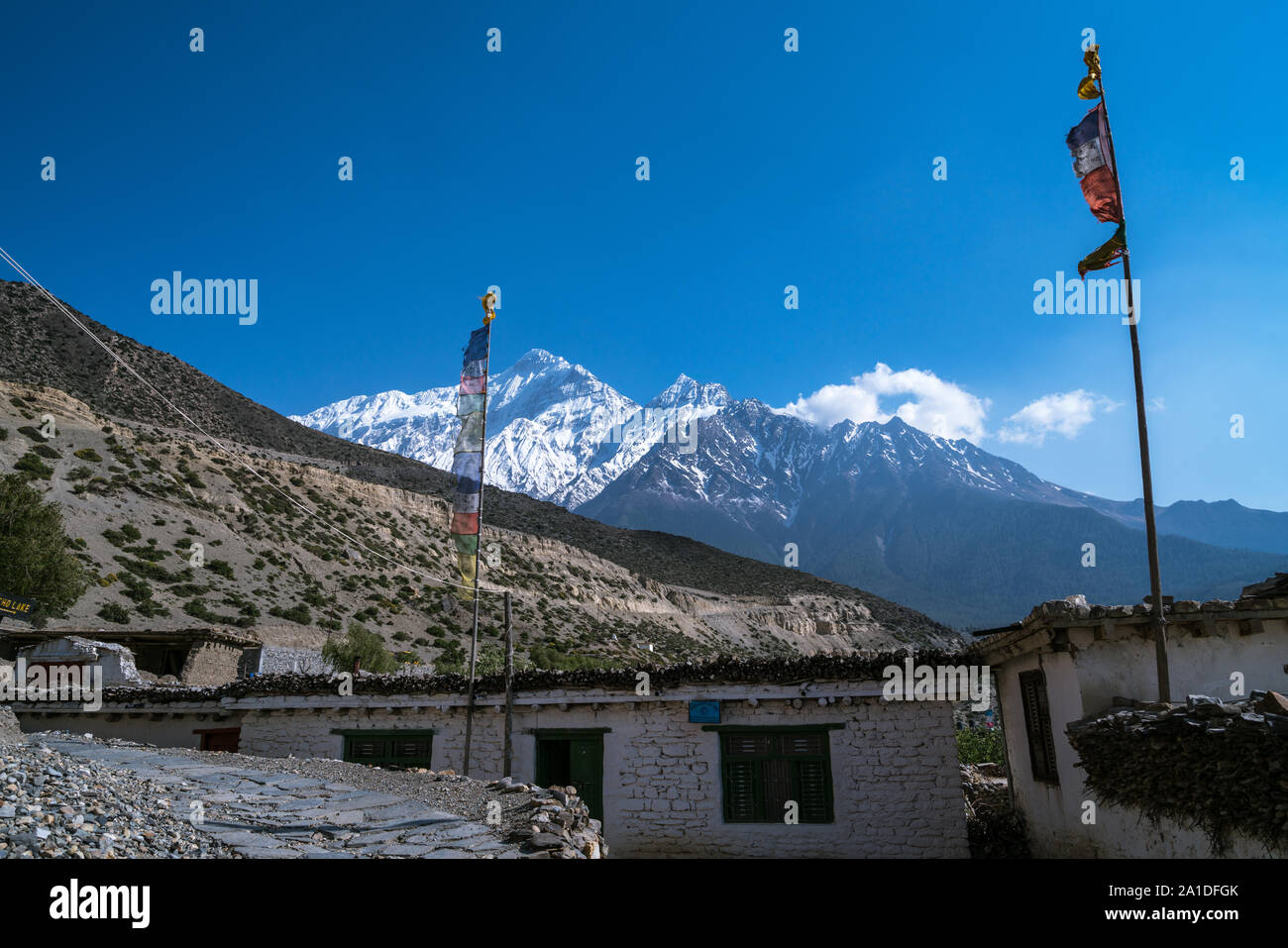 Thini Dorf in Mustang, Nepal Stockfoto