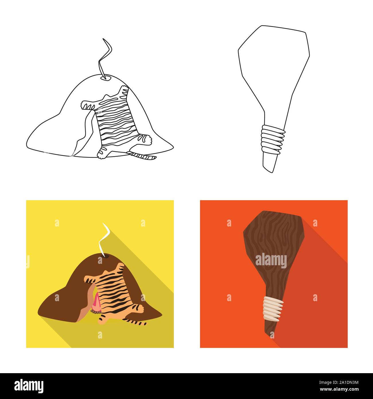 Vector Illustration der Evolution und Steinzeit Symbol. Sammlung von