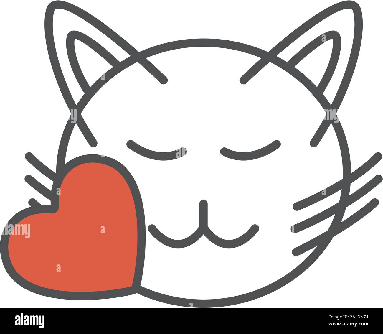 Cat Face mit Herz Symbol. Konzept für das Gesundheitswesen Medizin und Pet Care. Umrisse und Schwarz Haustier. Haustiere Symbol, Symbol und Abzeichen. Einfachen Vektor Stock Vektor