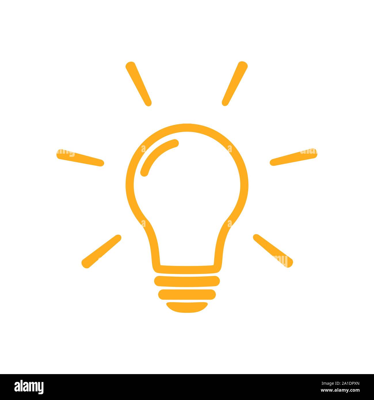 Lösung Symbol Lampe, Glühbirne Symbol Idee Konzept Stock Vektor