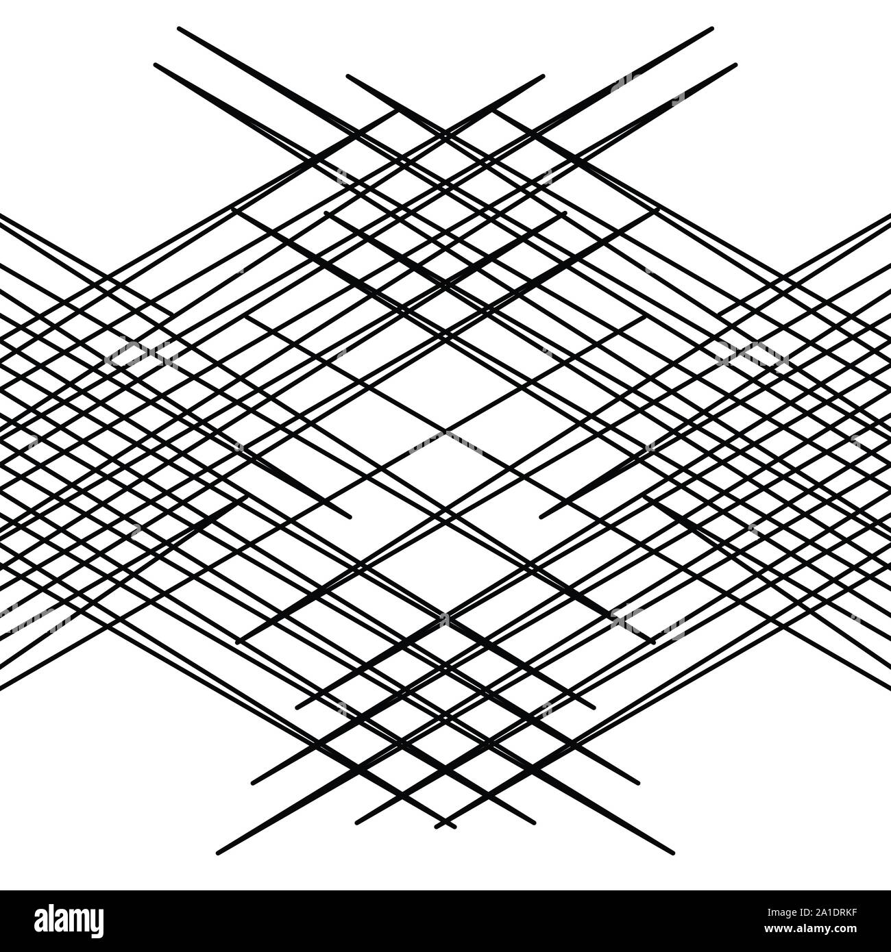 Raster, mesh Pattern, Textur mit dynamischen, unregelmäßige Linien. Schneidende streifen Matrix, Gitter. Unregelmäßiges Gitter, Lattice Hintergrund Stock Vektor