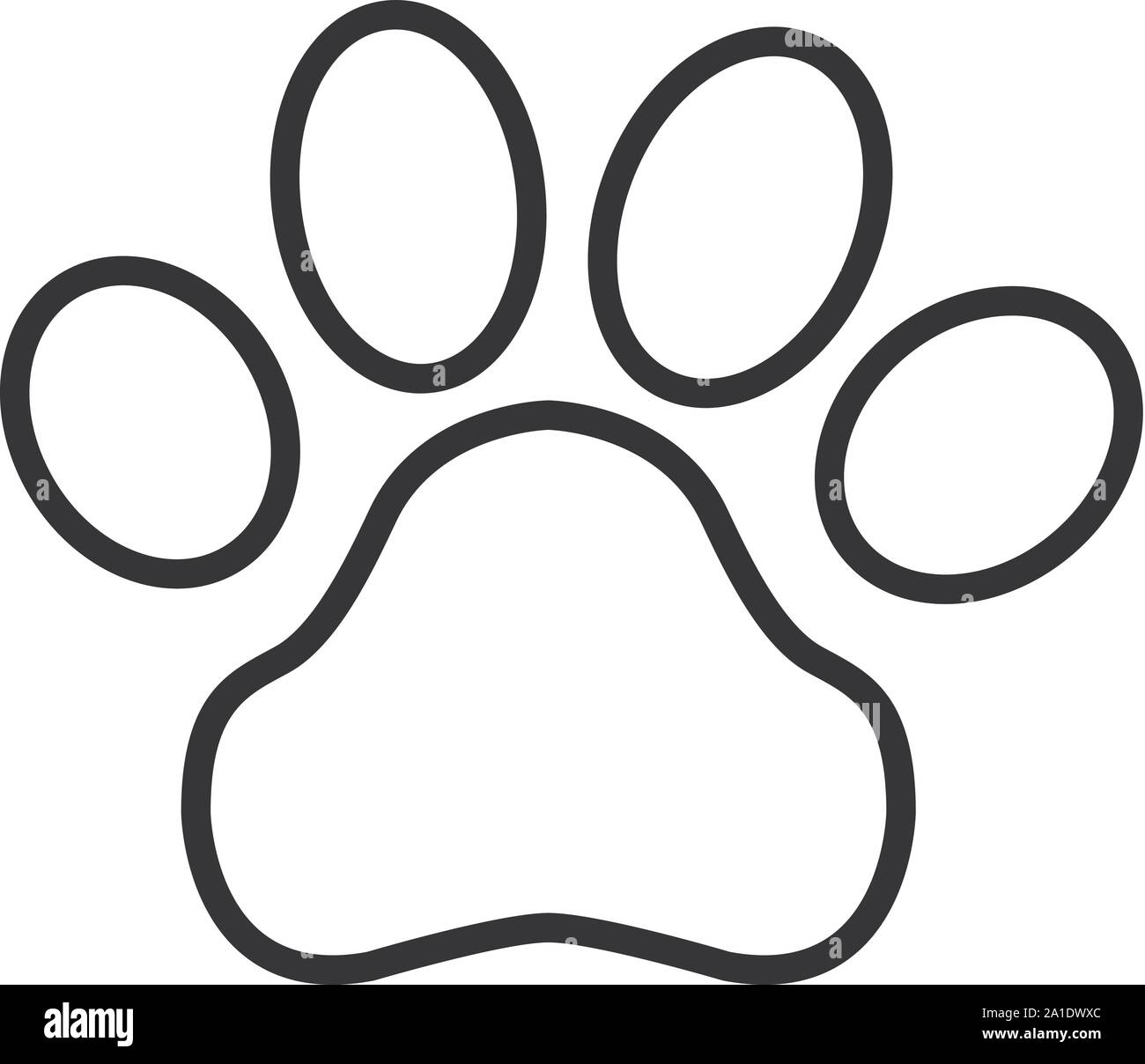 Paw Symbol. Konzept für das Gesundheitswesen Medizin und Pet Care. Umrisse und Schwarz Haustier. Haustiere Symbol, Symbol und Abzeichen. Einfachen Vektor Illustration. Stock Vektor