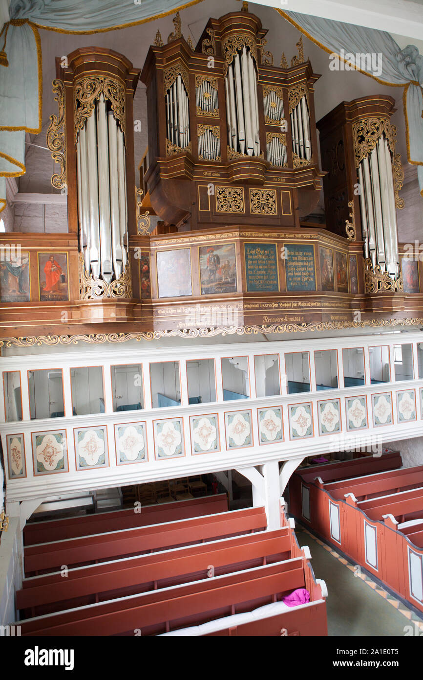 Arp-schnitger-Orgel, St. Martini et Nicolai Kirche, Steinkirchen, Altes Land, Niedersachsen, Deutschland, Europa Stockfoto