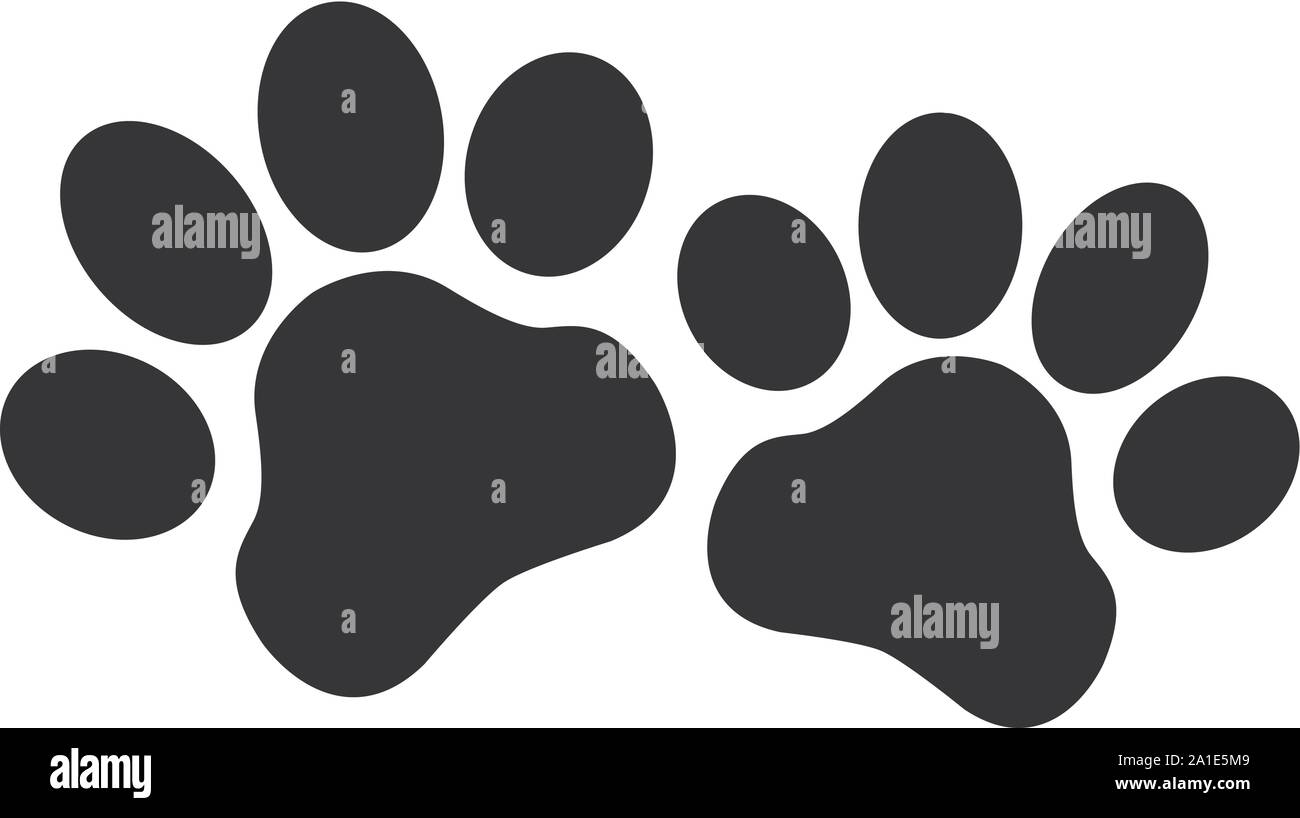 Paw Symbol. Konzept für das Gesundheitswesen Medizin und Pet Care. Umrisse und Schwarz Haustier. Haustiere Symbol, Symbol und Abzeichen. Einfachen Vektor Illustration. Stock Vektor
