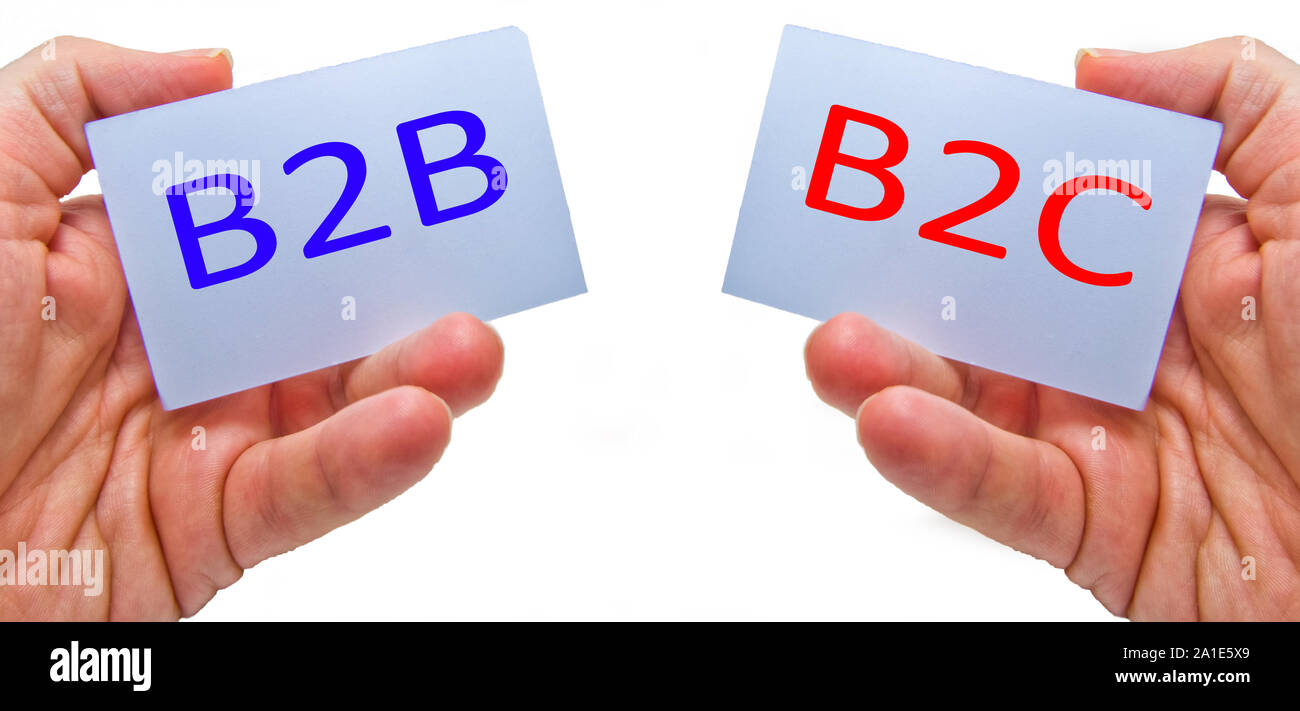 Business to Business und Business to Consumer - b2b und b2c Stockfoto