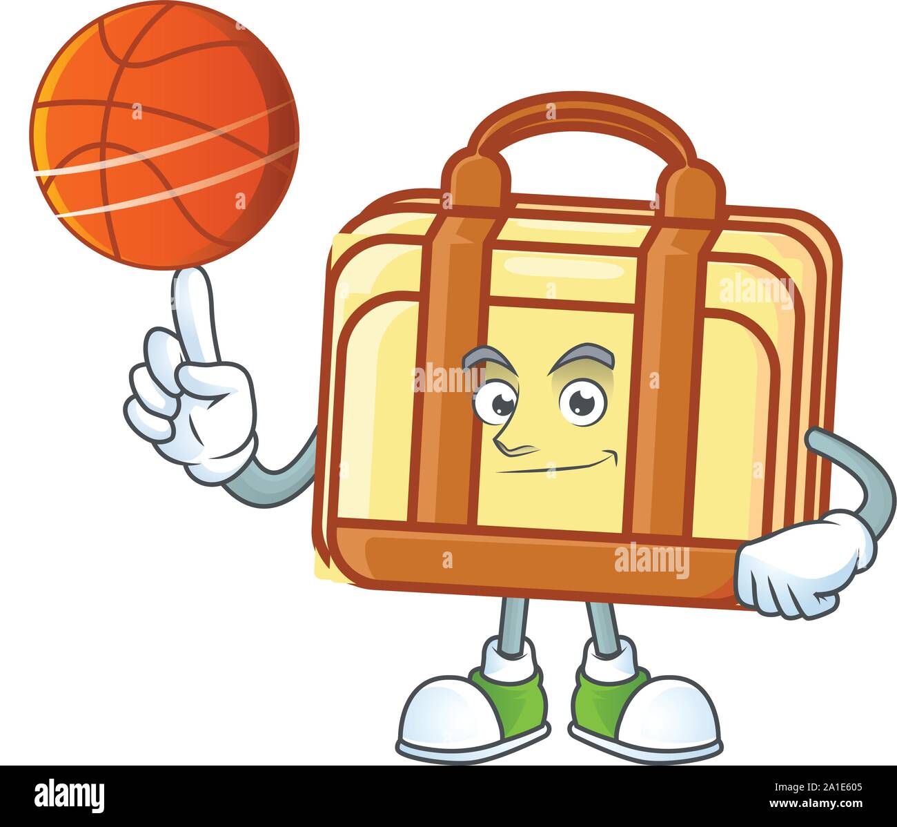 Mit basketball Arbeit Koffer Cartoon für Materialien arbeiten Stock Vektor