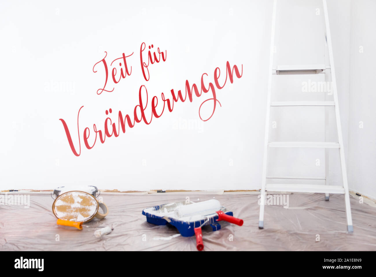 Ändern von Haus und Verbesserung, Text Zeit fuer Veraenderungen, was bedeutet, dass die Uhrzeit zu ändern Stockfoto