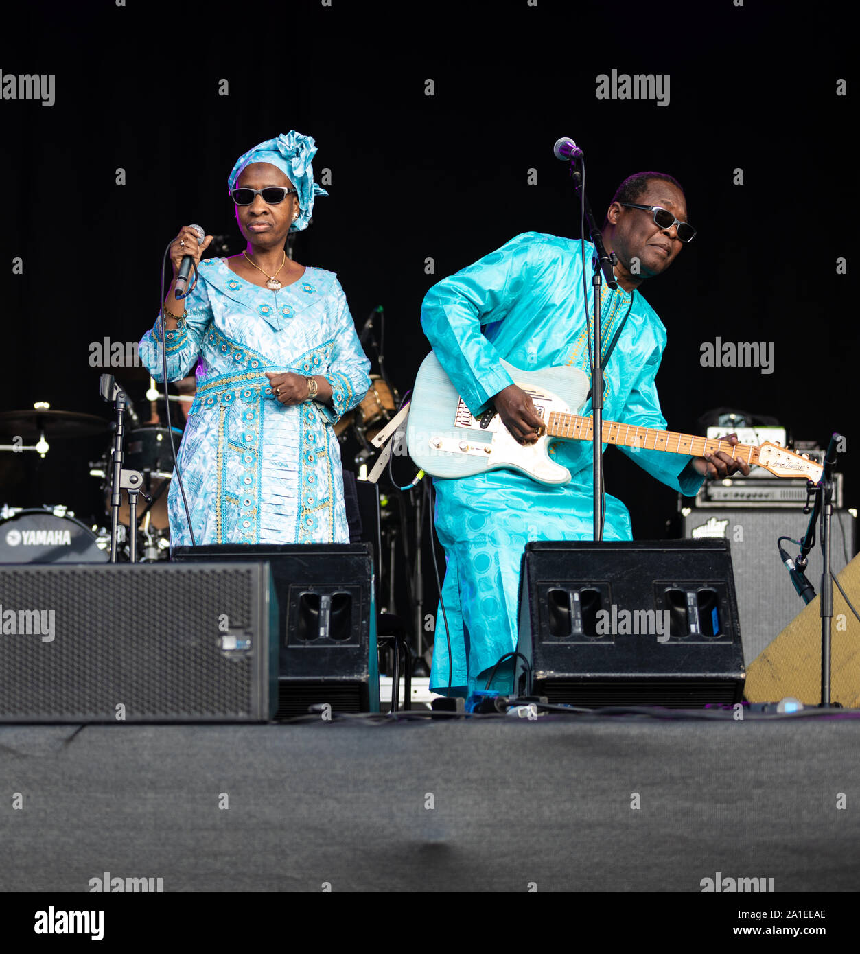 Amadou und Mariam am Walthamstow Garden Party, Lloyd Park, Großbritannien im Juli 2019 Stockfoto