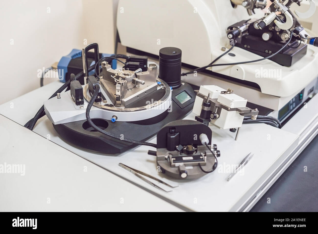Atomic force microscope in einem mikroskopischen Labor Stockfoto