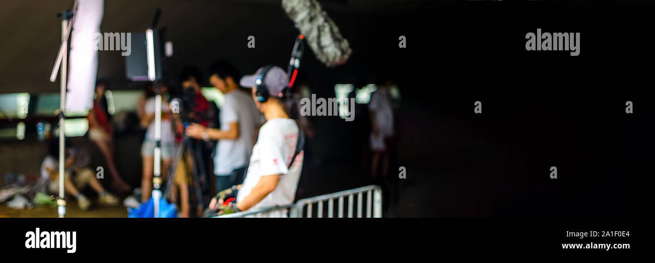 BANNER unscharfes Bild, Hintergrund, Film lange Format. Stockfoto