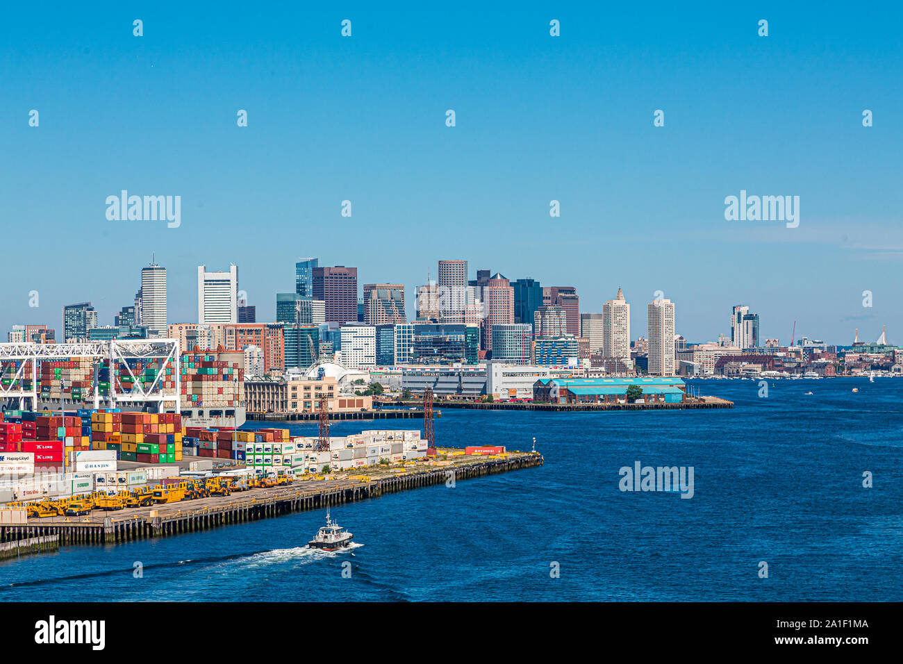 Fracht- Terminal in Boston. Stockfoto