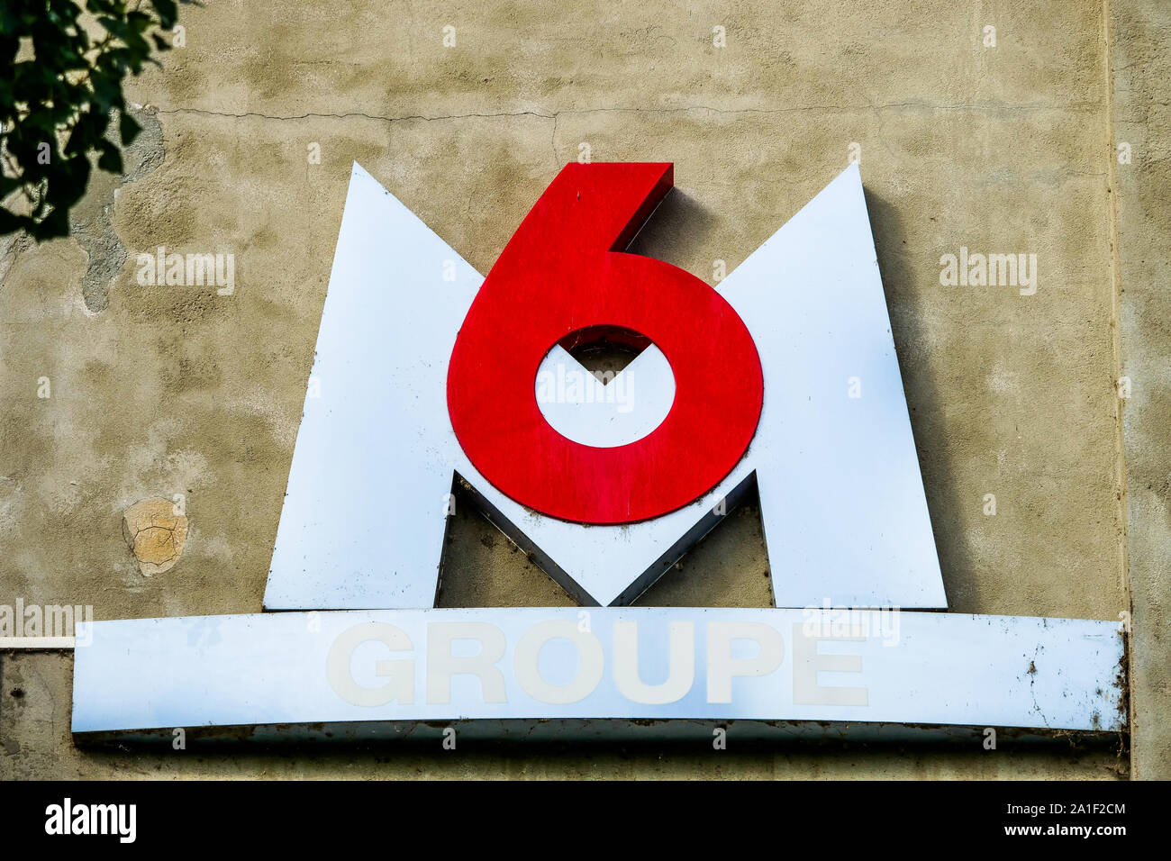 M6-TV-Logo, Lyon, Frankreich Stockfoto