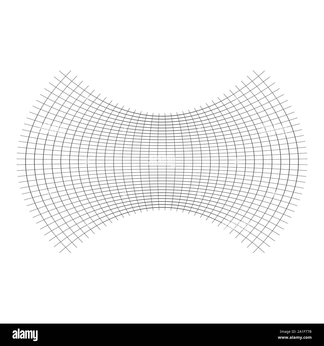 Geometrische Form mit Oblaten, squeeze, abgeflacht. verzerrt, kondensierte Raster, Gitter. Druck, Pressen verformt Wirkung auf Array intersecti angewendet Stock Vektor